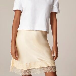 J. Crew Gwen lace-trim slip skirt